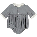 Heidi Grey Long Sleeve Smocked Bubble