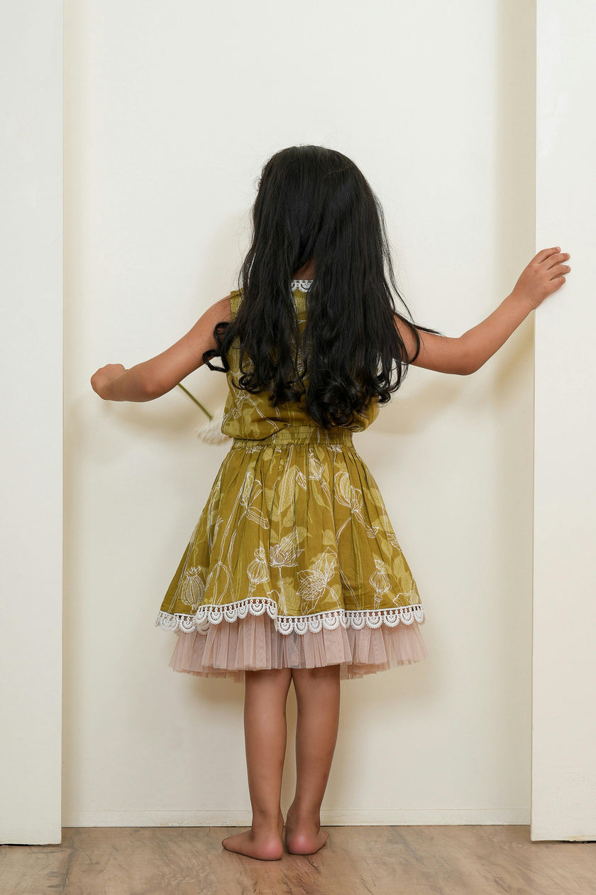 Kate Full Skirt and Top Set Green