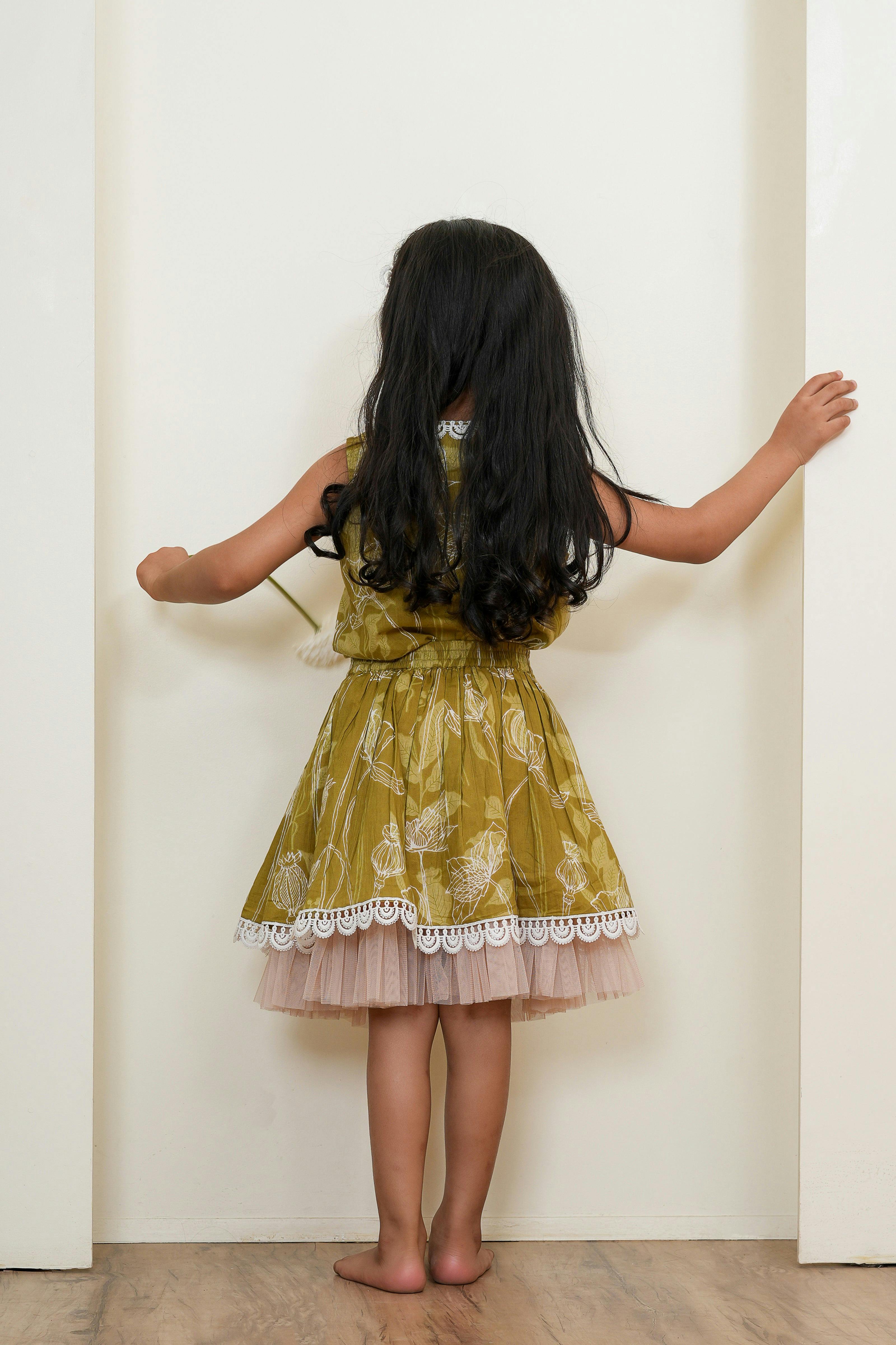 Kate Full Skirt and Top Set Green