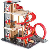Stunt Garage Wooden High-Rise Car Parking Lot Playset