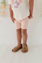 Girls Biker Shorts in Peachy Blush