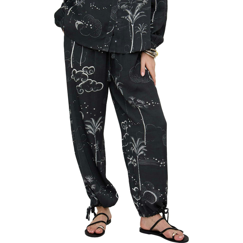 Palm High Waist Palm Print Trouser