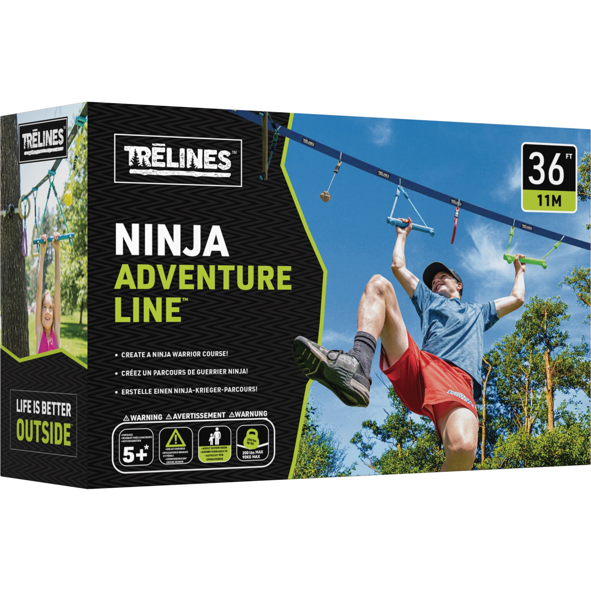Treslines: Ninja Adventure Line 36 ft - Outdoor Ninja Warrior Course