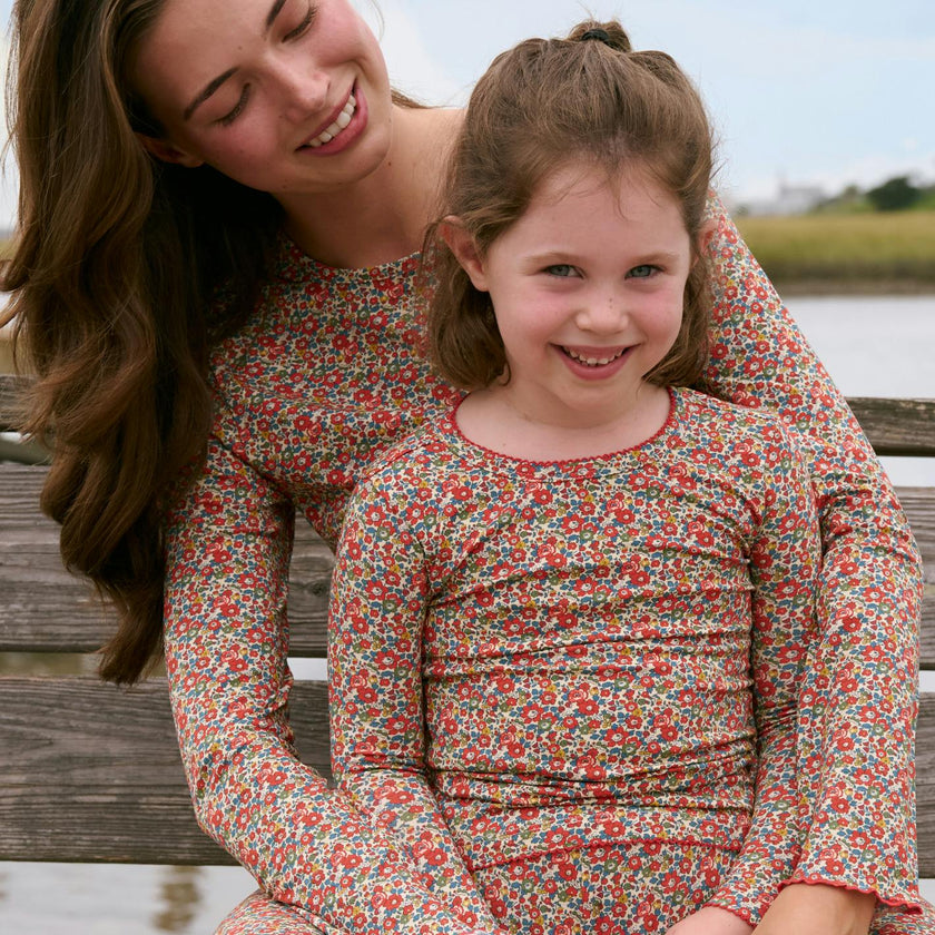women's Betsy Ann pajamas set made with Liberty Fabrics