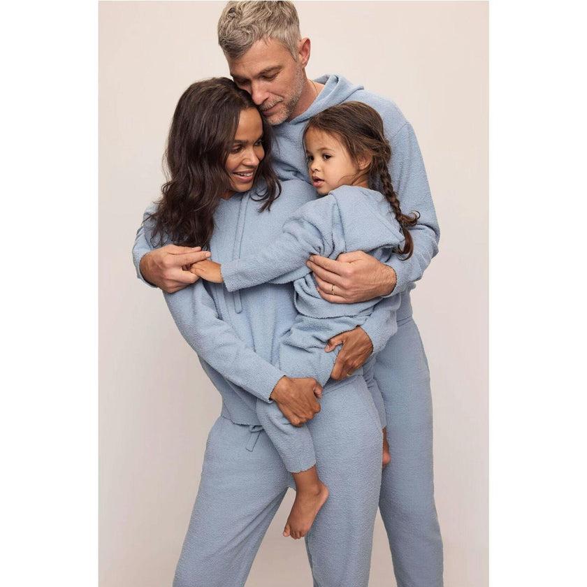 Kid's Recycled Boucle Hoodie & Jogger Set, Blue