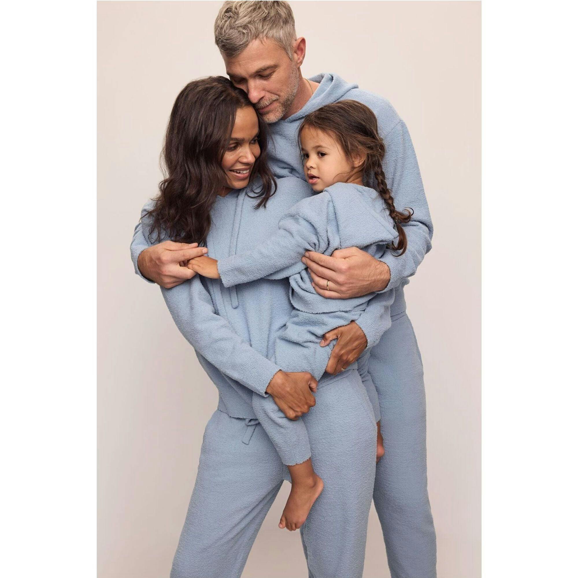 Kid's Recycled Boucle Hoodie & Jogger Set, Blue