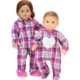 15" Doll Flannel Sleeper W/ Heart