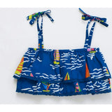 BARCOS RUFFLES TOP BLUE