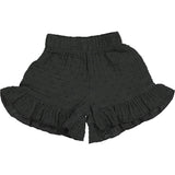 All-Over Spotted Ruffle Hem Gauze Shorts
