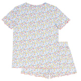 women's jasmine blossom shirt and short pima pajamas set