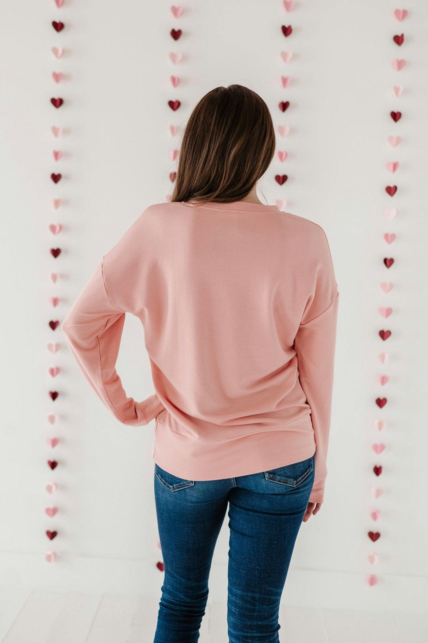 Women's Pullover Love in Rose Brown