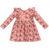 Girl's Long Sleeve Ruffle Dress