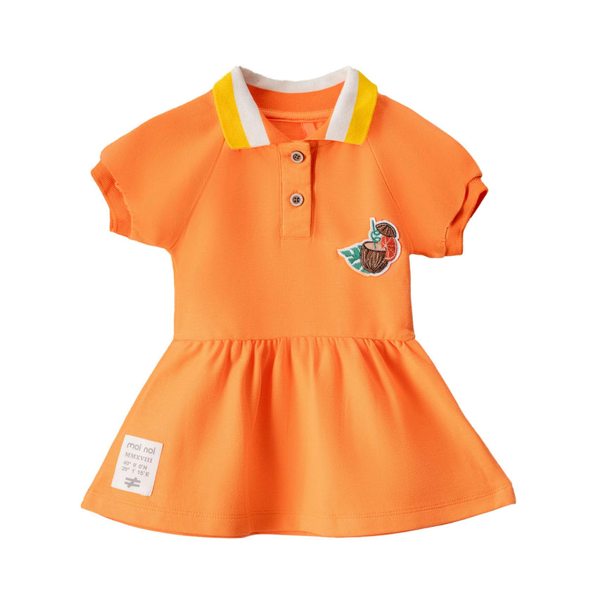 Orange Coconut Icon Polo Dress