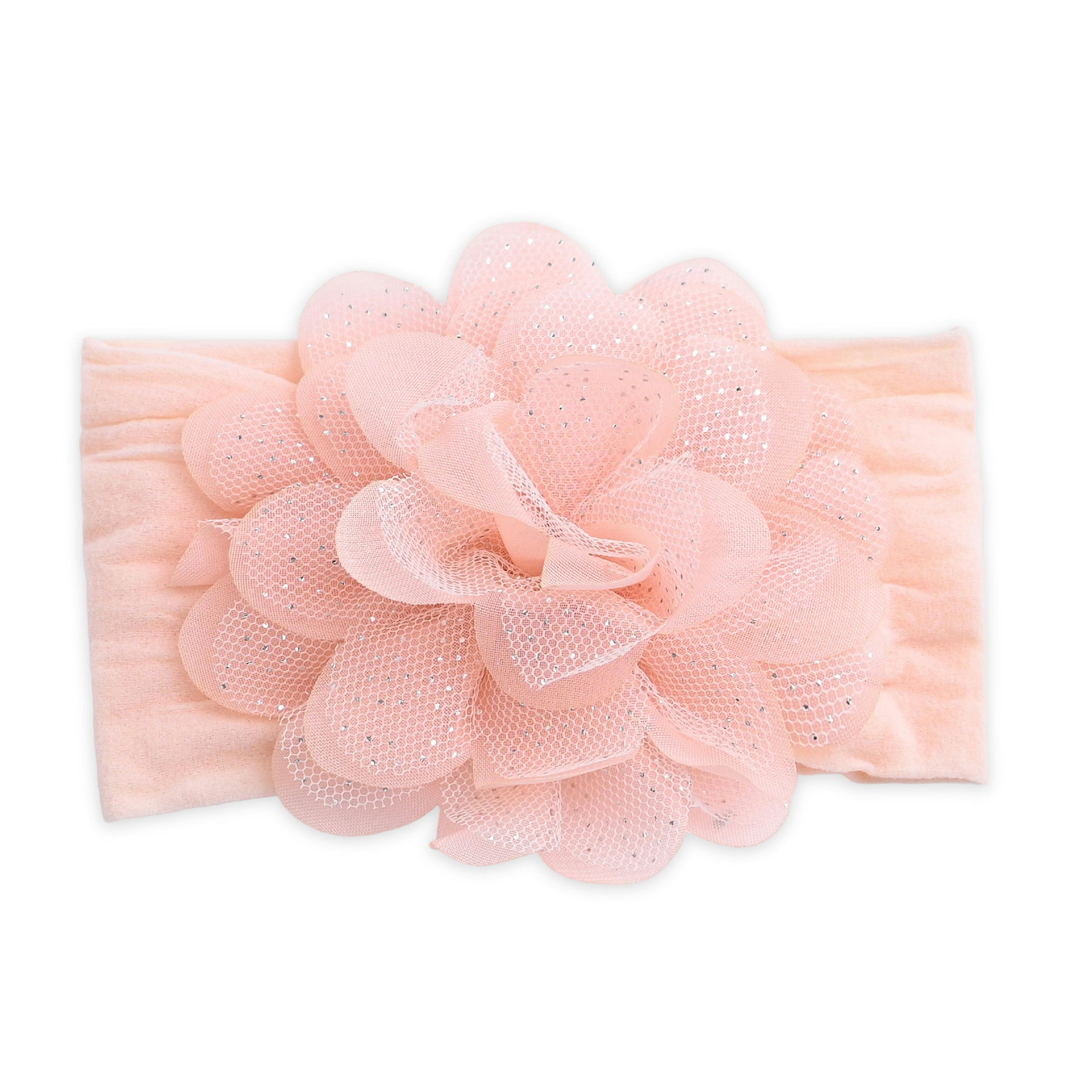 Multicolor Elastic Glitter Floral Headband Set