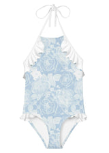 Ruffle Shoulder Tie-Neck Swimsuit