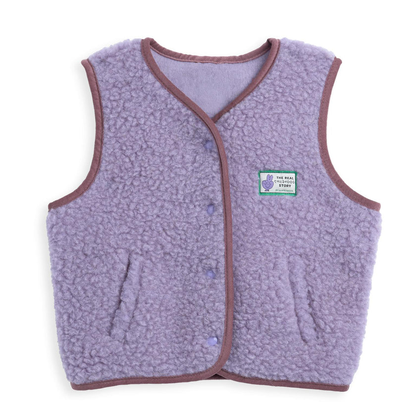 children's merino wool vest - lilac cloud