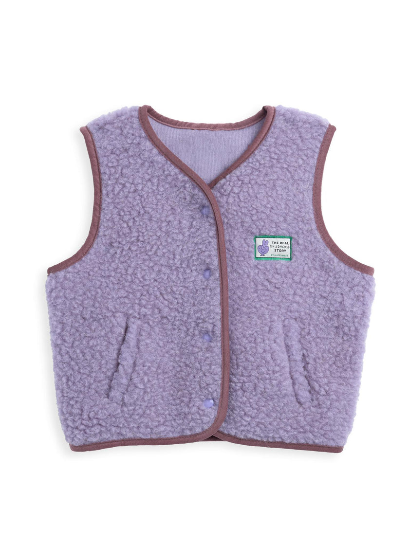 children's merino wool vest - lilac cloud