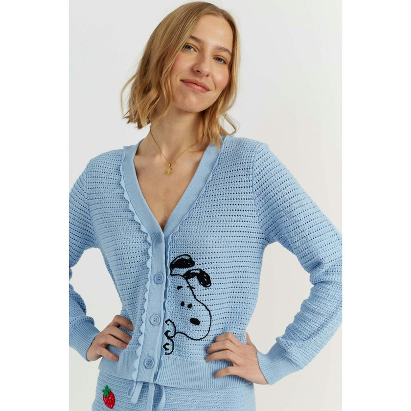 Cotton Snoopy Crochet Peekabo Cardigan