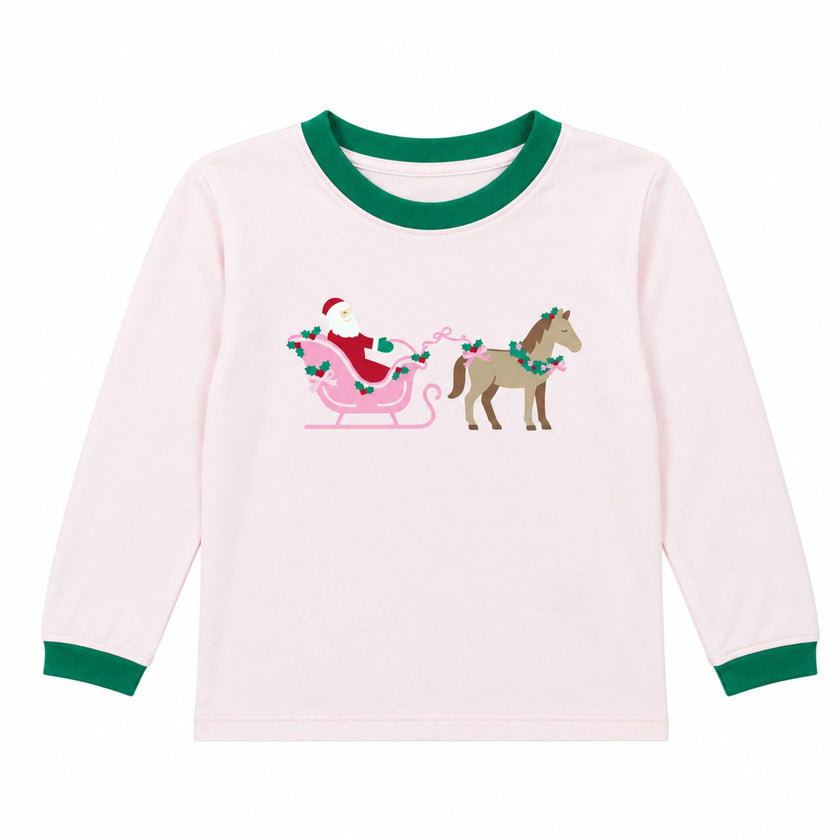 Santa's Sleigh & Horse Long Sleeve Shirt