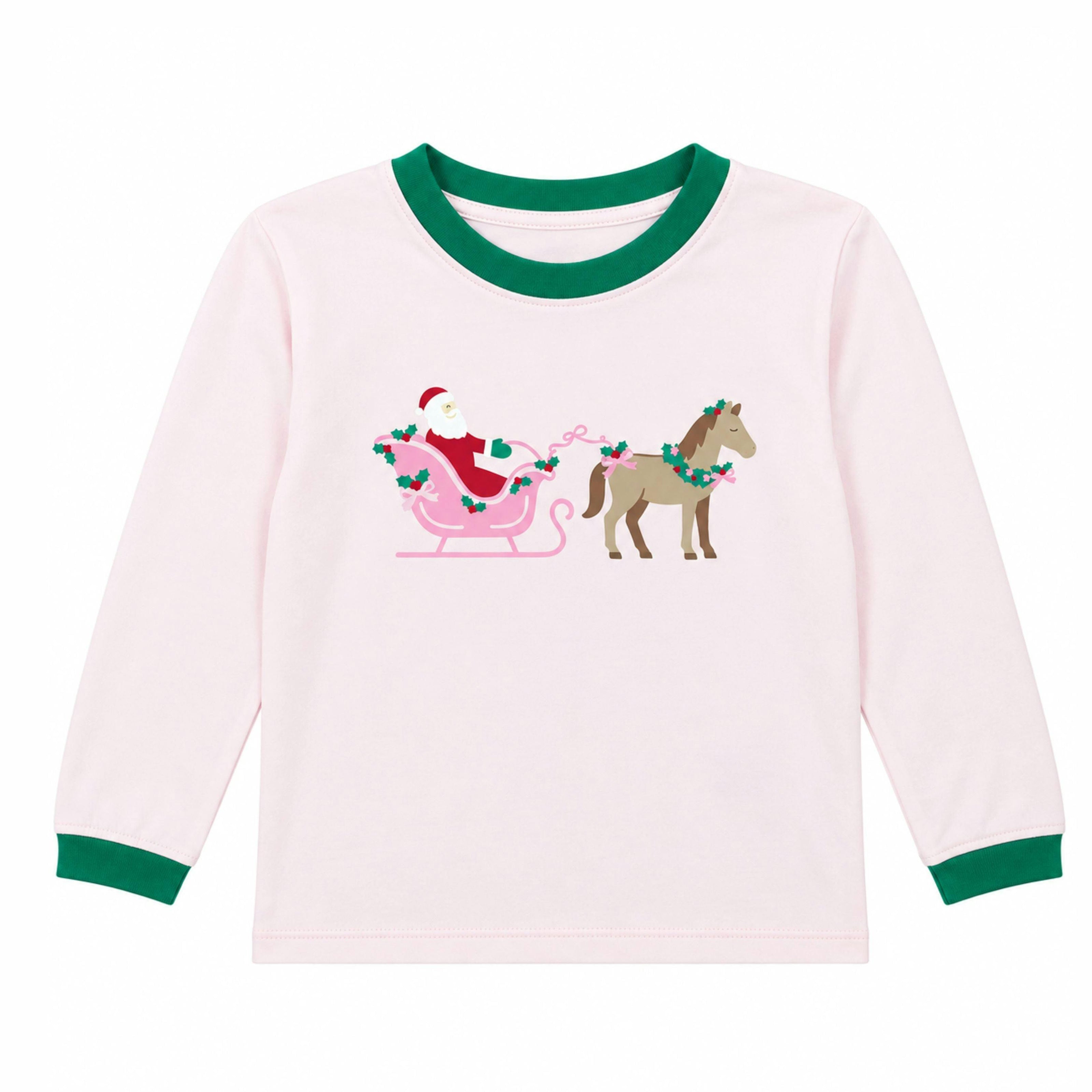 Santa's Sleigh & Horse Long Sleeve Shirt