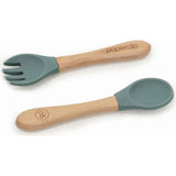 Silicone & Wooden Spoon & Spork Set