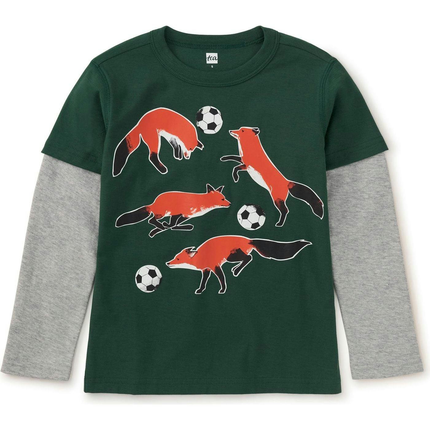 Footie Layered Sleeve Tee, Green