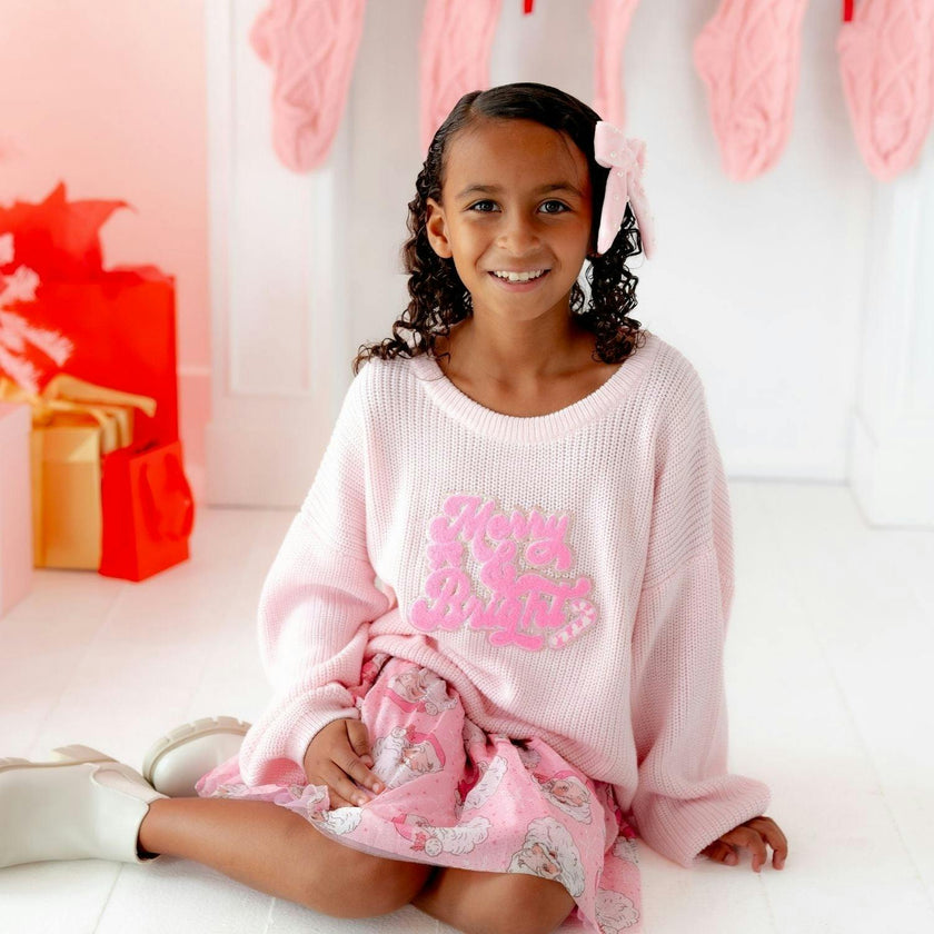 Merry and Bright Patch Christmas Sweater