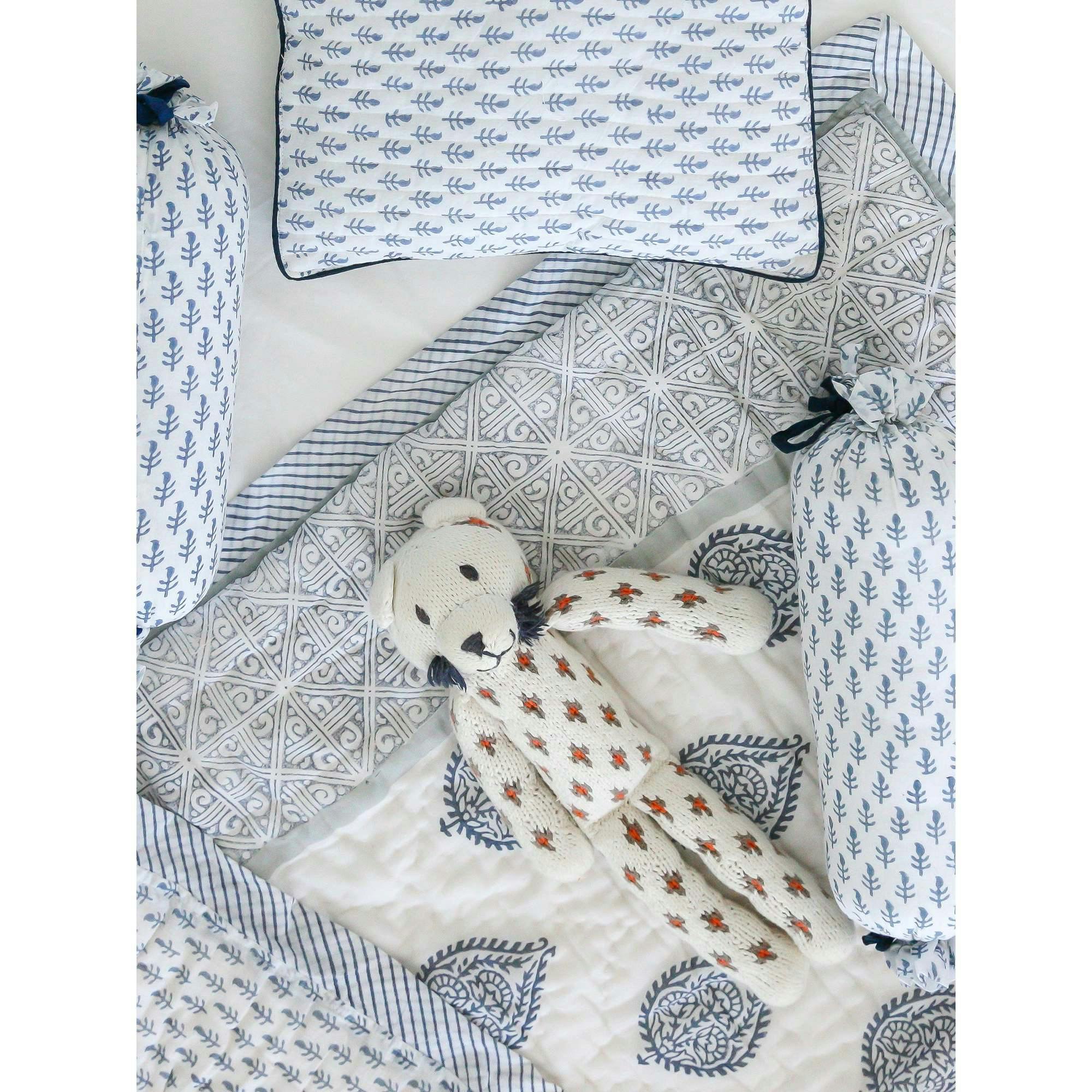 Block-Printed Cotton Crib Quilt