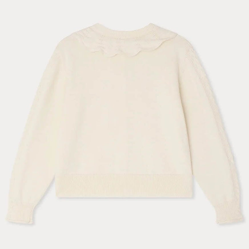 BONPOINT Lueur Ruffle Cardigan - Craie