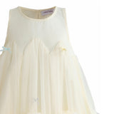 Cream Genevieve Pleated Tulle Dress