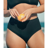 The High Waist Bikini Bottom - Eco Nylon - Black