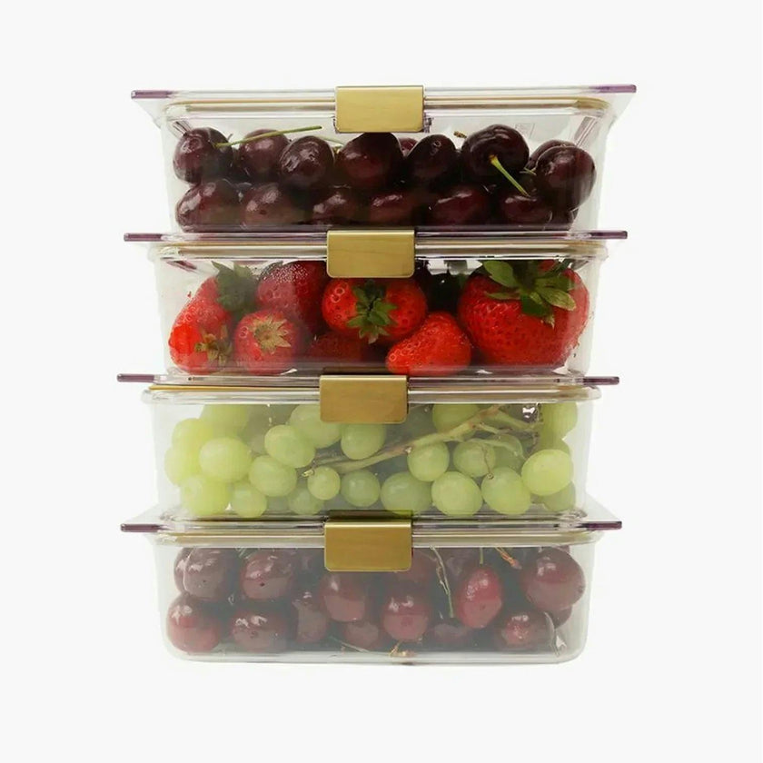 Stackable, Microwave + Dishwasher Safe Food Container Set, 4 Set