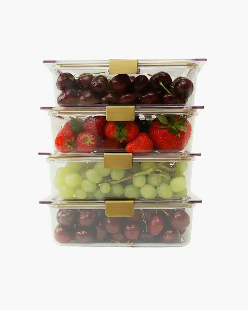 Stackable, Microwave + Dishwasher Safe Food Container Set, 4 Set
