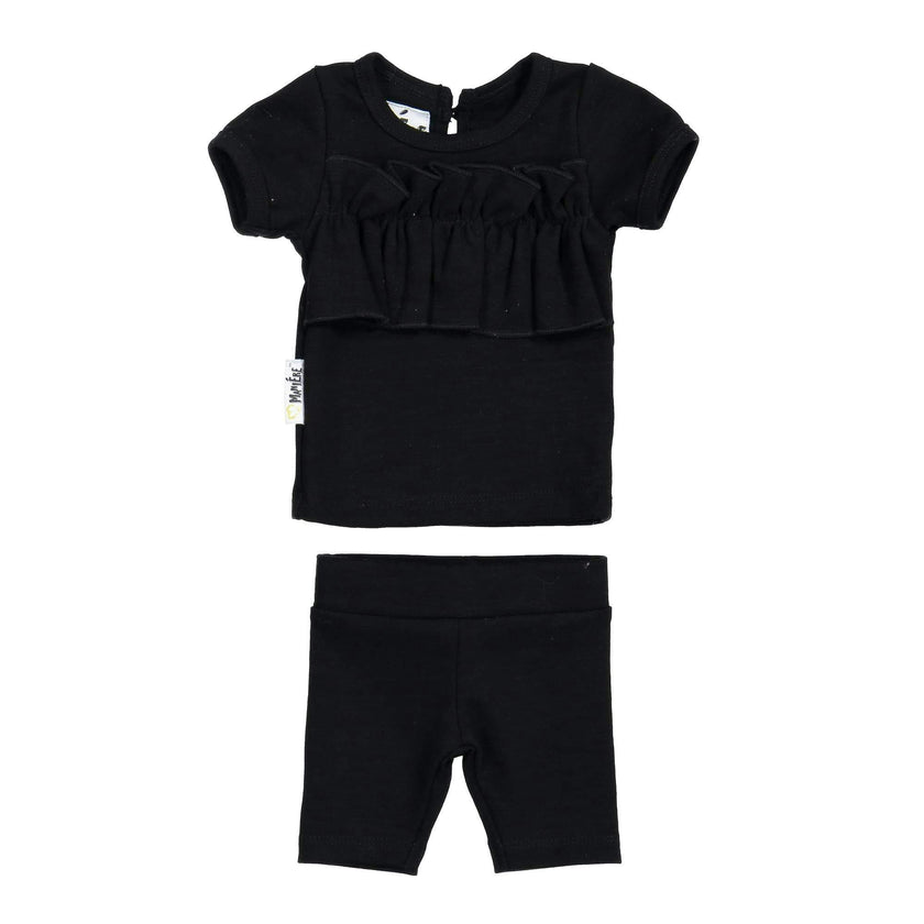 Chest Ruffle 2-Piece Top & Short Set