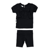 Chest Ruffle 2-Piece Top & Short Set