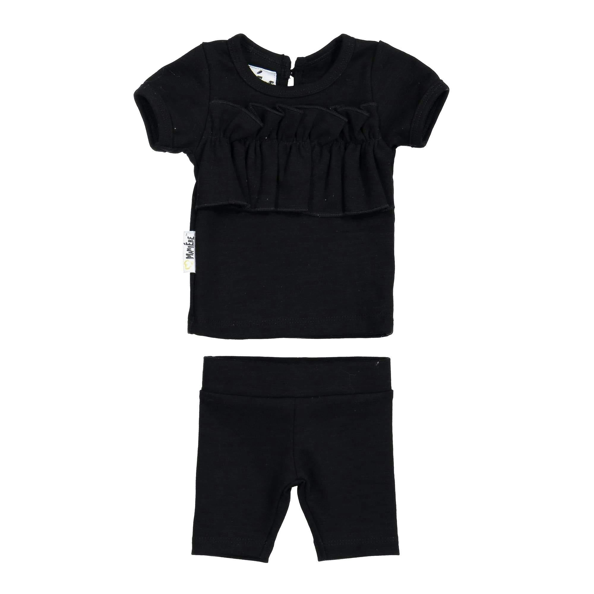 Chest Ruffle 2-Piece Top & Short Set