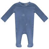 Music Notes Embossed Rib Velour Footie