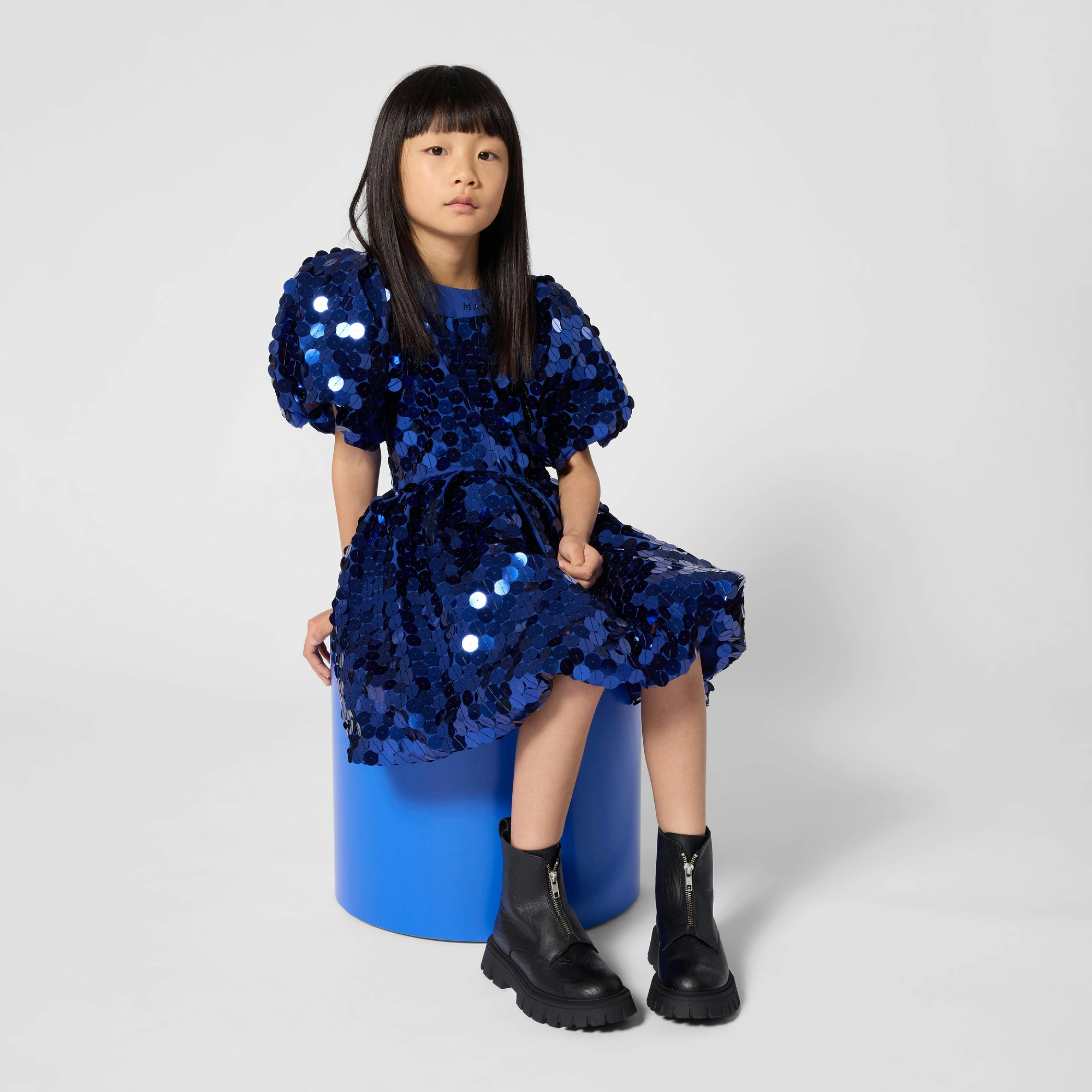 Navy Sequin Occasion Dress