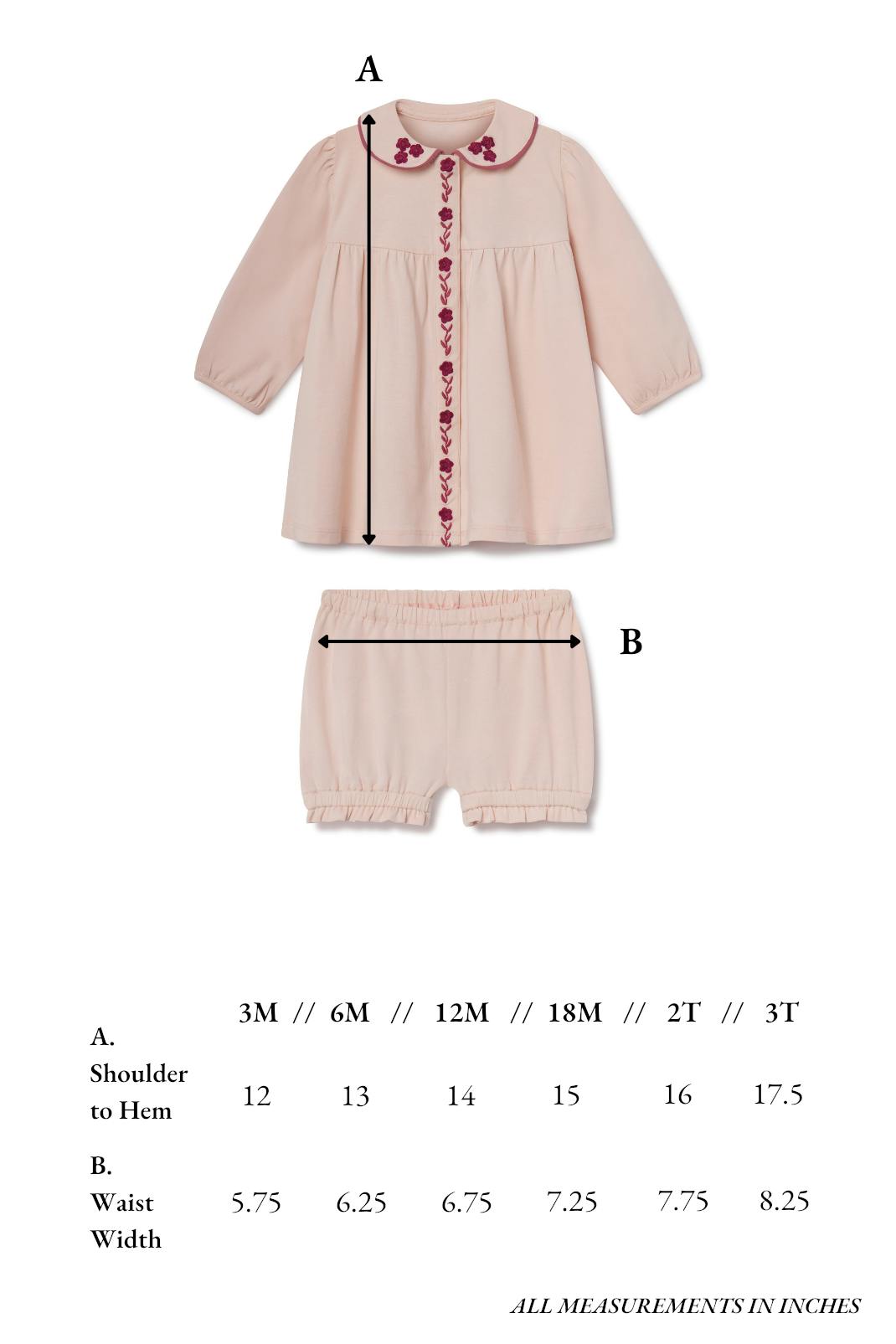 Collier Baby Set in Blushing Pink