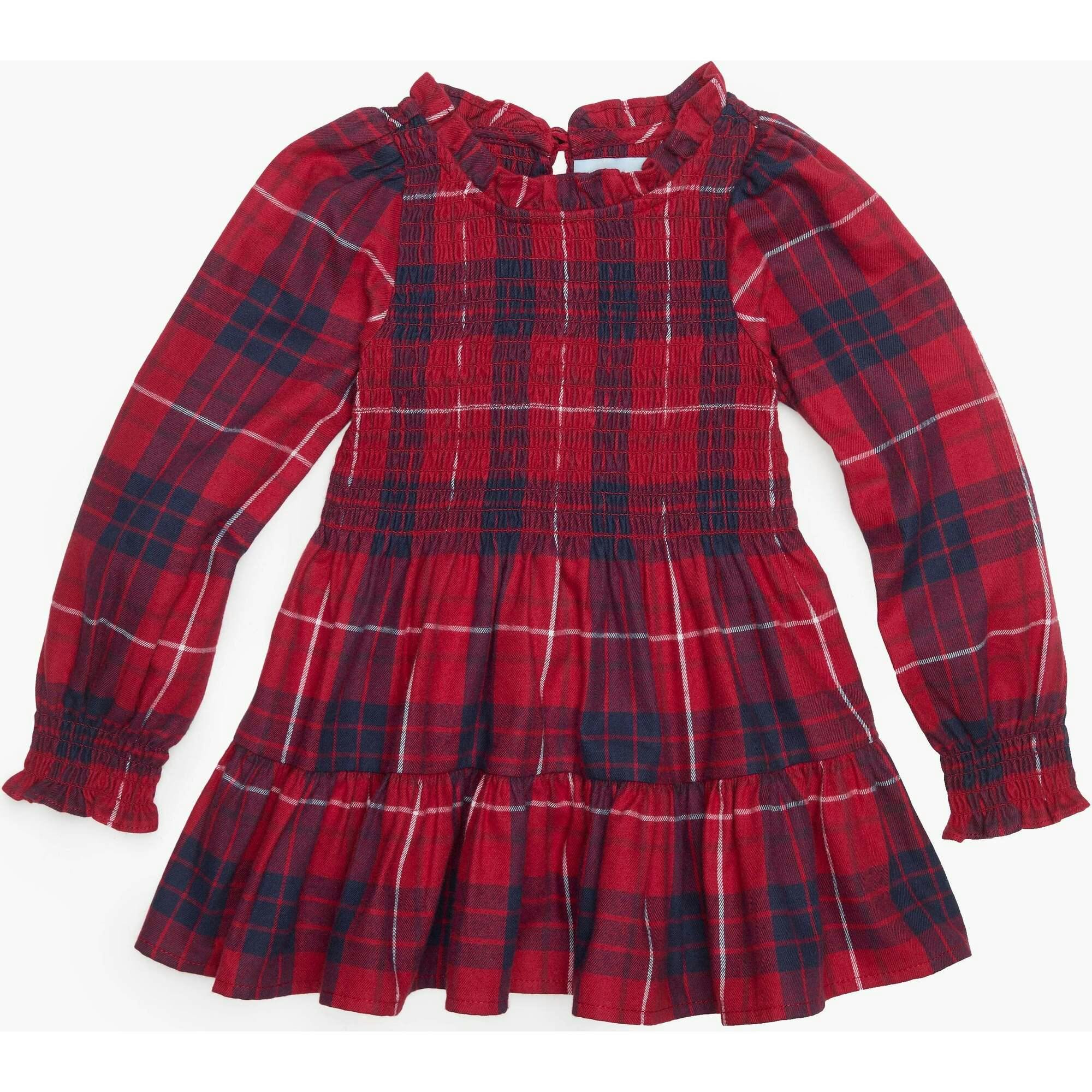 The Tiny Viviana Nap Dress - Cherry Tartan