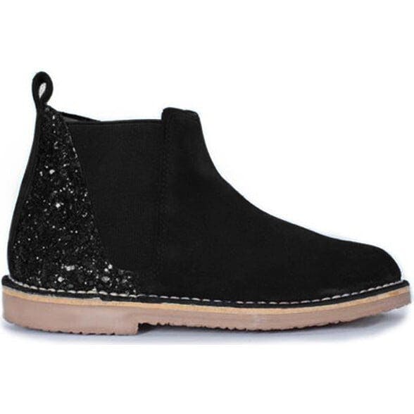 Glitter & Suede Chelsea Boots