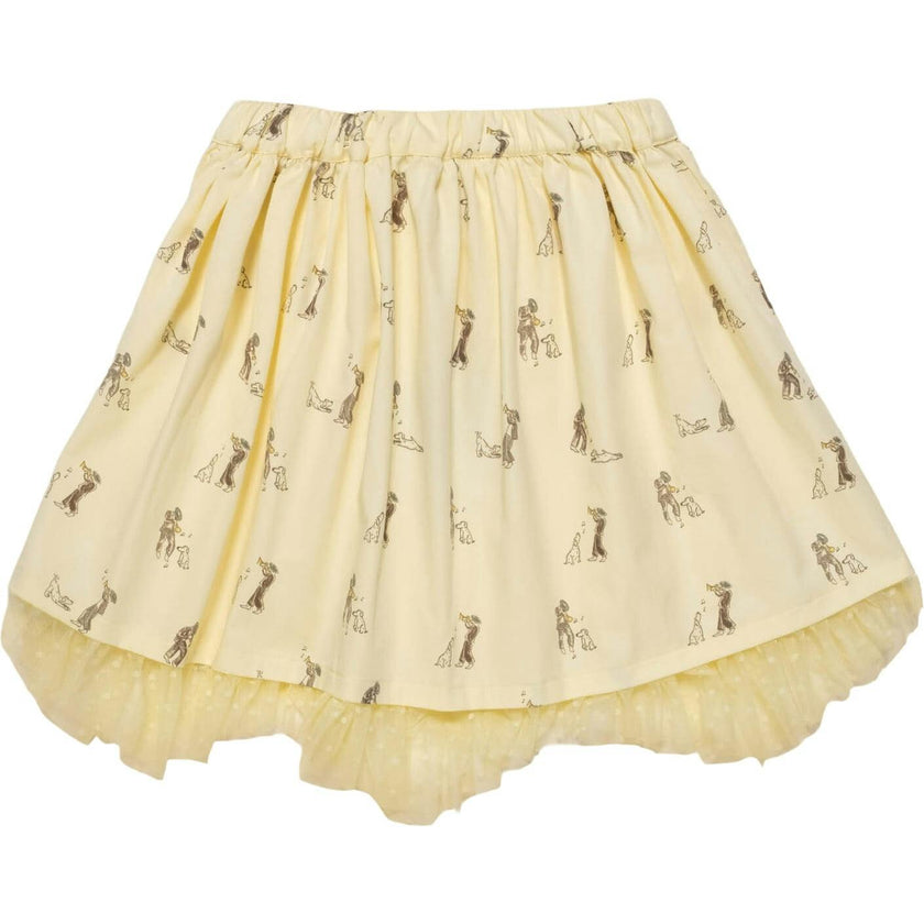 Tulle Layered Skirt in Pale Yellow Duet
