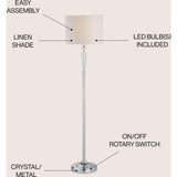 Reese 59.5" Crystal LED Floor Lamp