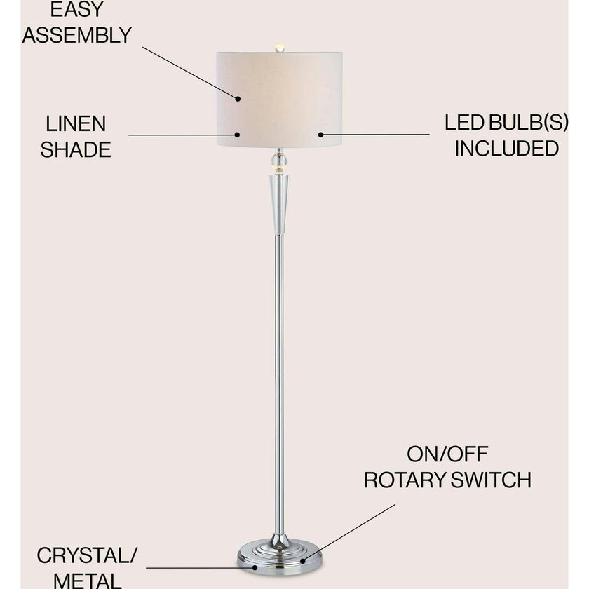 Reese 59.5" Crystal LED Floor Lamp