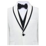 White Suit Set with Black Accents