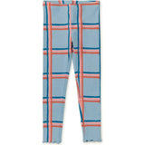 Plaid Print Ribbed Elastic Waist Leggings, Multi