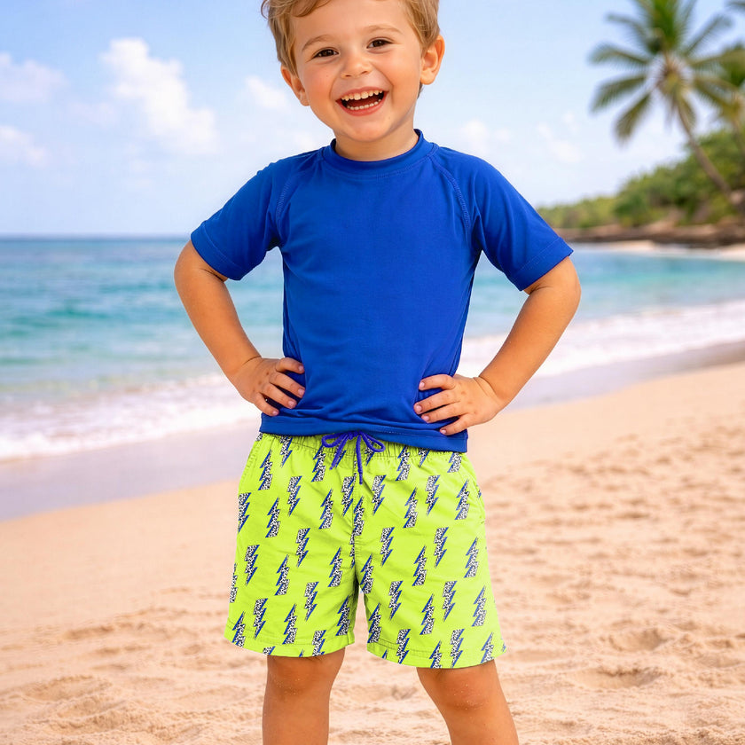 Dylan Boys Lightning Bolt Print Board Shorts