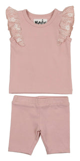 Shoulder Ruffle Top & Short Set