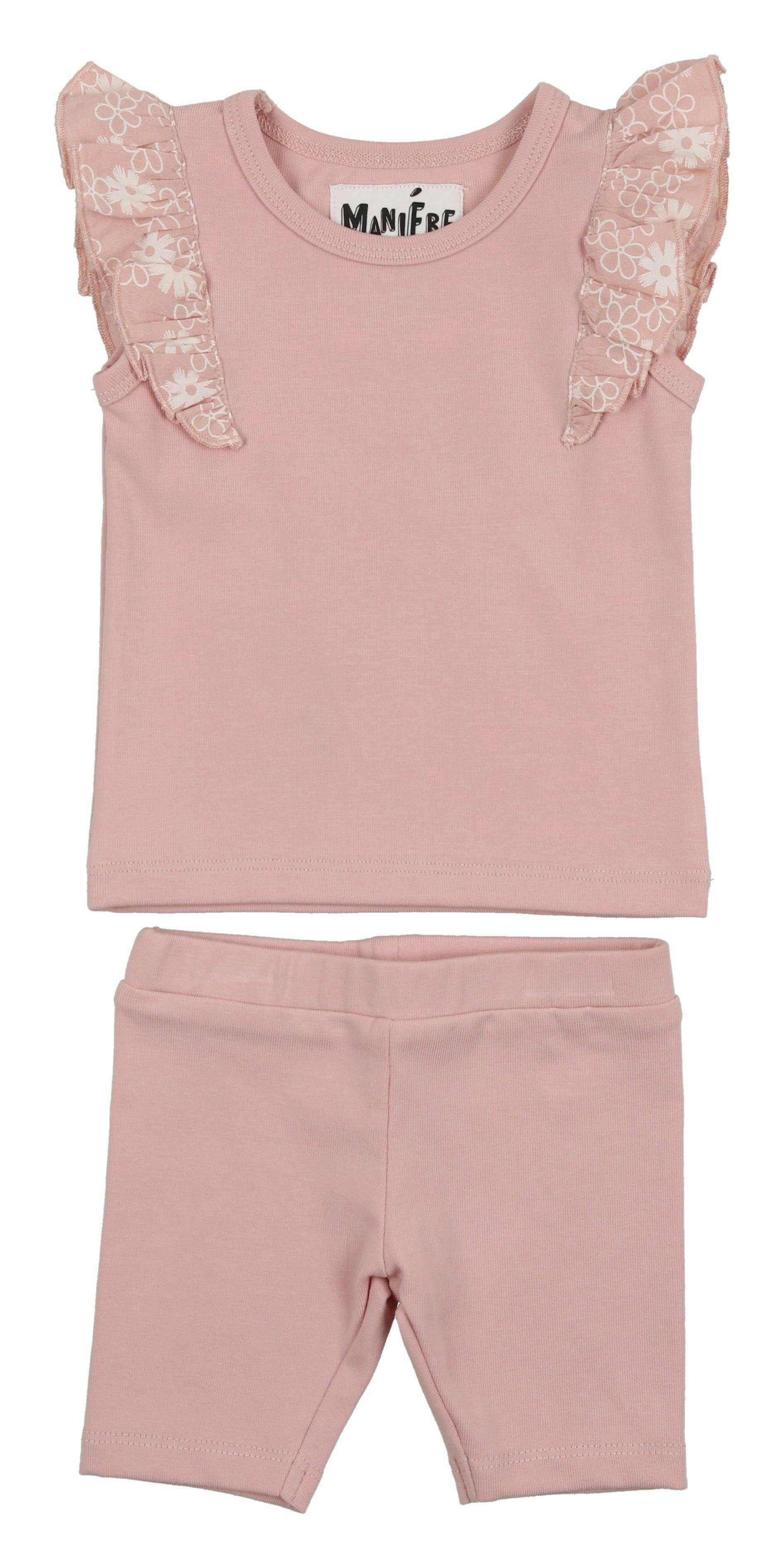 Shoulder Ruffle Top & Short Set