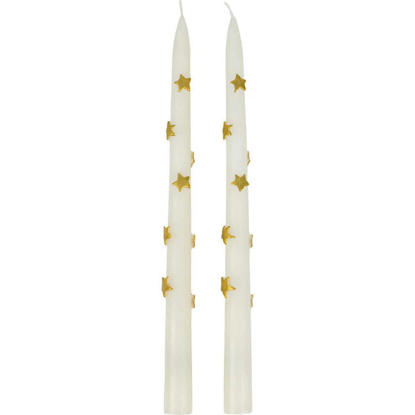 Gold Star Taper Candles